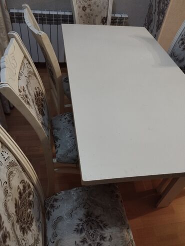 Masa və oturacaq dəstləri: Qonaq otağı üçün, İşlənmiş, 6 stul