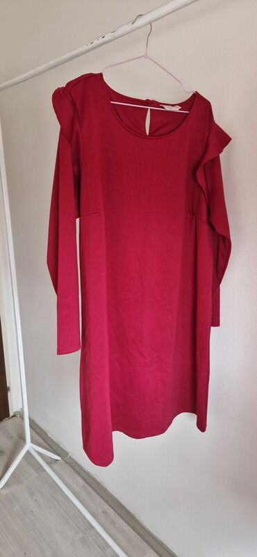 prepravka haljine: A-Dress 3XL (EU 46), color - Burgundy, Other style, Long sleeves