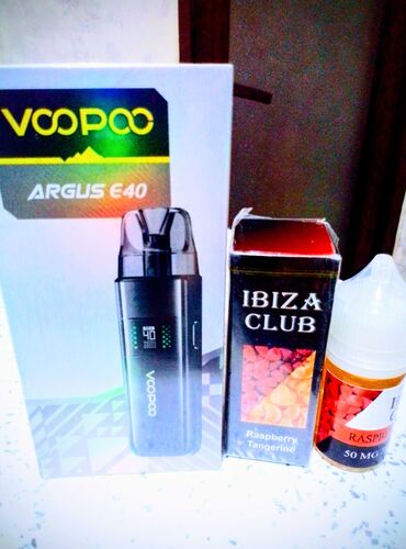Qəlyan, vayp və aksesuarları: VOOPOO ARGUS E40 pod sistemi,👉Bağli Salafan Qutuda +30ml.salt,və ya — 12