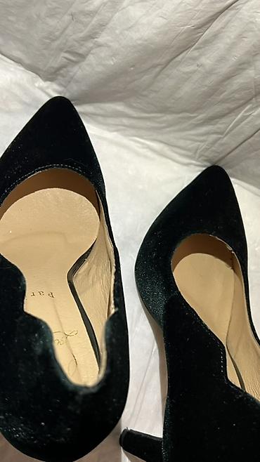 Другая женская обувь: Туфли-лодочки на каблуке из бархатного материала - Цвет: темный — 9