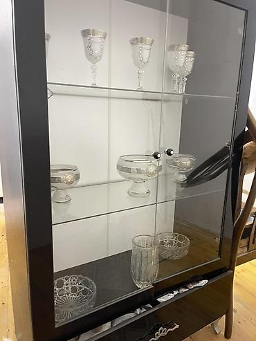 deko: Qonaq otağı üçün vitrın və bufet dəsti - Material: MDF/LDSP korpus — 1