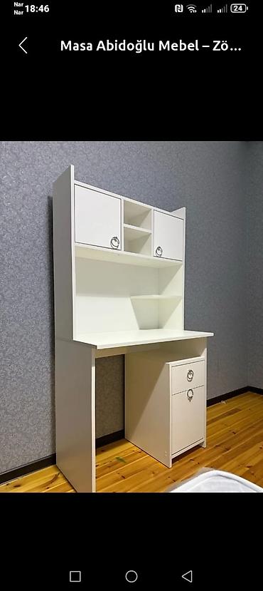 masa ofis: Düz masa, Stulsuz, Polkalı, Siyirməli, Sadə laminat — 1
