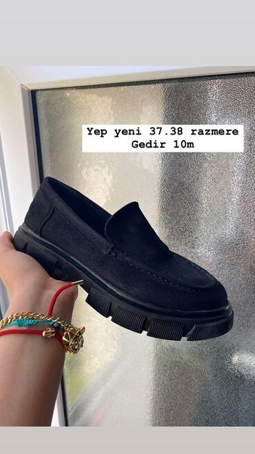 Makasin və loferlər: Ölçü: 37, rəng - Qara, Yeni
