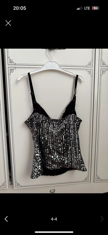 женское блузки с кружевами: S (EU 36), цвет - Серый