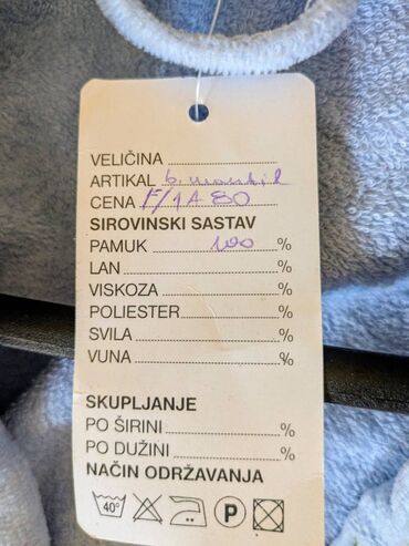 Bademantili: XL (EU 42), Novo, Pamuk, bоја - Svetloplava — 9