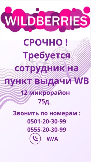 онлайн работа на дому с ежедневной оплатой: Ищем сотрудника на пункт выдачи Wildberries, расположенный в 12
