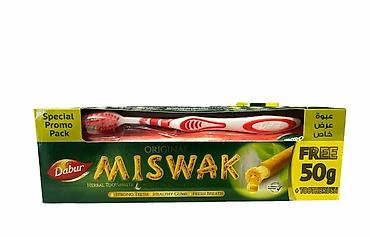 таза порошок: Набор Dabur Miswak — зубная паста с травяными экстрактами + зубная — 1