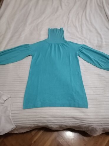 Roll-necks: M (EU 38), Viscose, Single-colored, color - Turquoise