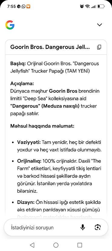 kepka: Goorin Bros “The Farm” seriyasından “Dangerous” (meduza naxışlı) — 5