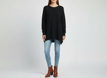 bluzki czarne plus size: Women`s tunic, size M