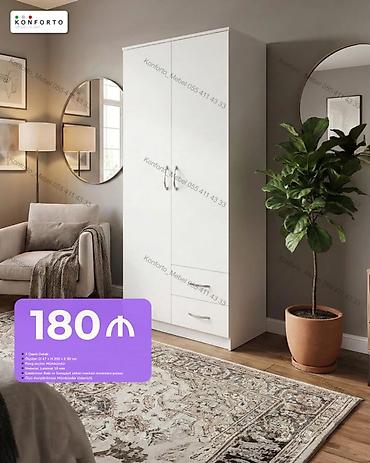 İki qapılı ağ dolab - Ölçülər: 47 × 200 × 90 sm - Rəng seçimi