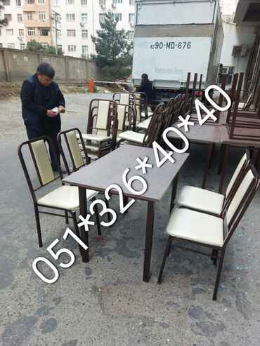 Masa və oturacaq dəstləri: Qonaq otağı üçün, Yeni, Açılan, Dördbucaq masa, 4 stul — 29