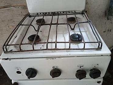 Qaz sobası – 4 gözlü, şüşə pəncərəli soba bölməsi ilə - Üst panel: 4