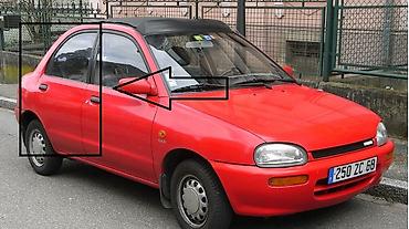 запчасти на мазду 121: Mazda 121 дверь, Мазда 121 задняя правая дверь 1992 г. ЦВЕТ - КРАСНЫЙ — 1