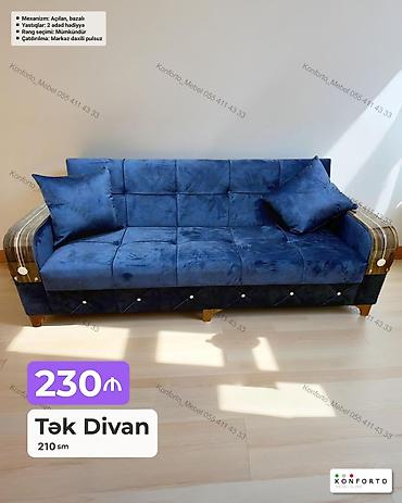 Məhsul: Tək divan Ölçü: 210 sm Xüsusiyyətlər: - Mexanizm: Açılan lalafo.az -da Məhsul: Tək divan Ölçü: 210 sm Xüsusiyyətlər: - Mexanizm: Açılan