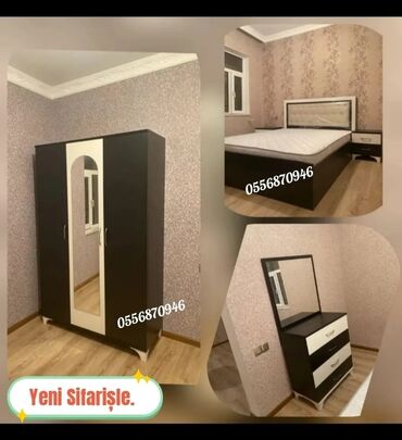 Yataq otağı dəstləri: İkinəfərlik çarpayı, Dolab, Termo, 2 tumba, Azərbaycan, Yeni — 9