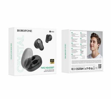 Наушники: Беспроводные Bluetooth наушники вкладыши в кейсе Borofone BW54 Lucky