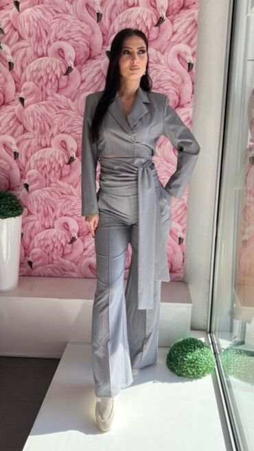 kompleti za devojke: M (EU 38), Polyester, Single-colored, color - Grey
