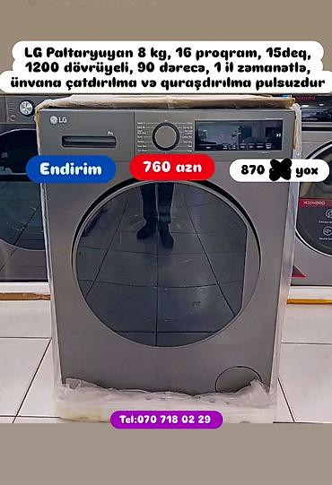 Paltaryuyan maşınlar: Paltaryuyan maşın LG, 7 kq, Avtomat, Qurutmasız — 10