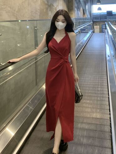 корейская косметика оптом в джунхае бишкек: Повседневное платье, Корея, Лето, Длинная модель, L (EU 40)
