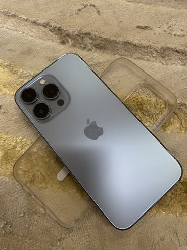 куплю айфон 13 про макс: IPhone 13 Pro Max, 128 ГБ, Sierra Blue, Заряддоочу түзүлүш, Коргоочу айнек, Каптама, 87 %