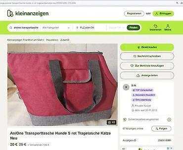 torba za male pse: Torba za nošenje ljubimaca AniOne, veličina S – crveno/siva. - Dizajn — 4