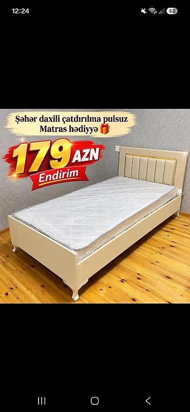 Tək nəfərlik müasir dizaynlı çarpayı - Rəng: krem - Yumşaq başlıq lalafo.az -da Tək nəfərlik müasir dizaynlı çarpayı - Rəng: krem - Yumşaq başlıq