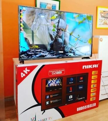 Televizorlar: Yeni Televizor Nikai 55" 4K (3840x2160), Ünvandan götürmə, Pulsuz çatdırılma, Ödənişli çatdırılma