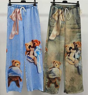 Pantalone: ❤️Ženske široke pantalone sa printom medvedića
✅2400 din — 2