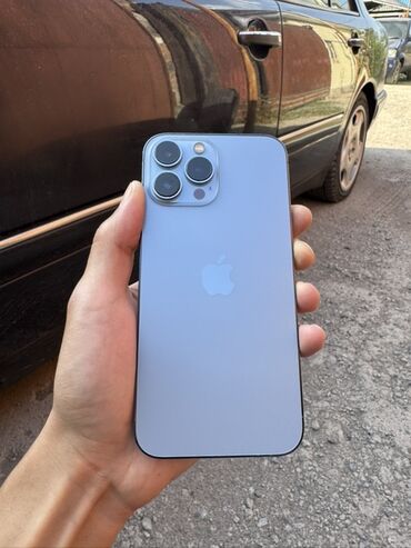телефон 13про: IPhone 13 Pro, Колдонулган, 128 ГБ, Sierra Blue, Каптама, 77 %
