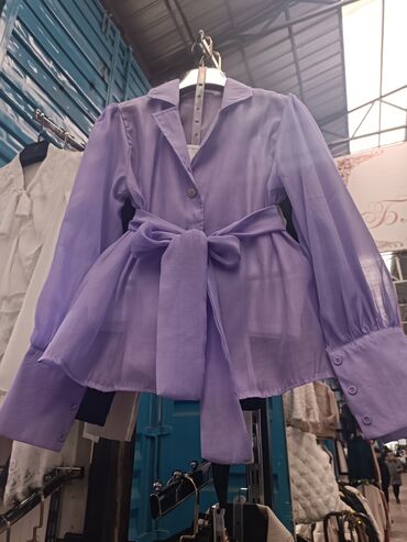 оптом бишкек женская одежда: Блузка, Однотонный, Прозрачная модель