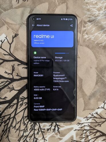 Realme: Realme 8 Pro, 128 GB, rəng - Qara, Face ID, Sensor, Barmaq izi