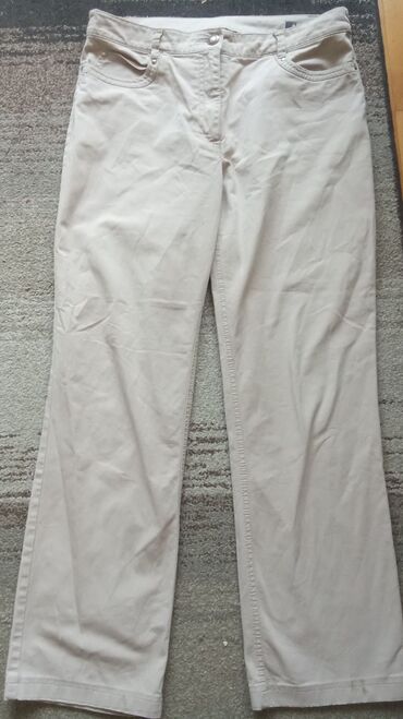 braon zenske pantalone: L (EU 40), Regular rise, Straight