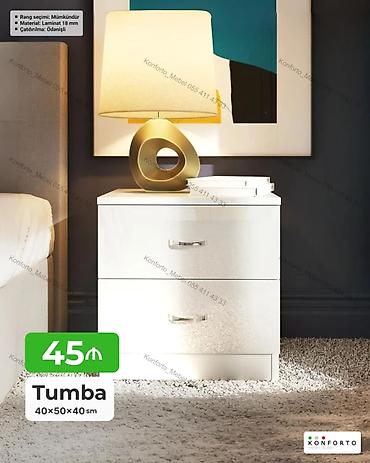 Tumba – 40×50×40 sm - Müasir dizaynlı, 2 çekmecəli kiçik tumbadır;