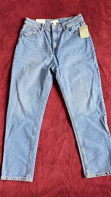 порофин: Джинсы, Мом, H&M, Высокая талия, L — 5