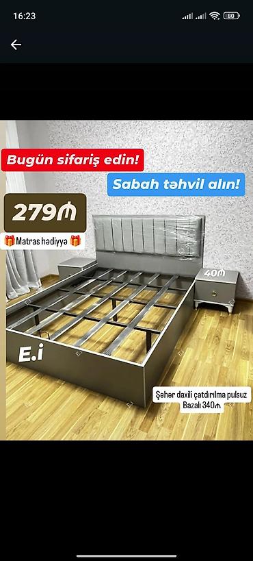 alça şəkilləri: Yeni, İkinəfərlik çarpayı, Bazasız, Matras ilə, Siyirməsiz — 1