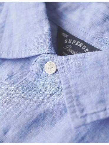 бюстгальтер для маленького бюста: Рубашка лён 100%. Super dry® оригинал. Цвет светло голубой, размер М