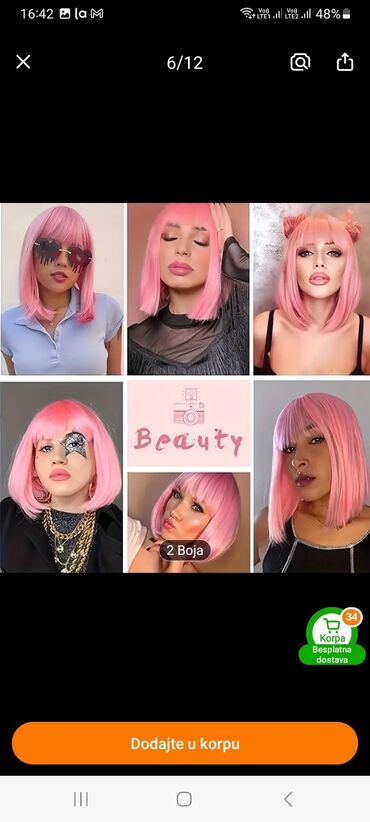 Perike i klipse: Kratka bob perika sa šiškama, dizajnirana da pruži prirodan izgled i — 7