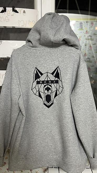 Эркектер кийими: Эркектердин толстовкасы, 2XL, Borz, Жаңы, түсү - Боз — 3