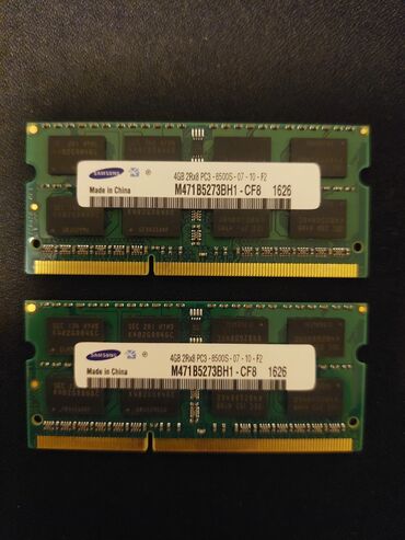 Operativ yaddaş (RAM): Operativ yaddaş (RAM) Samsung, 8 GB, < 1333 Mhz, DDR3, Noutbuk üçün, İşlənmiş