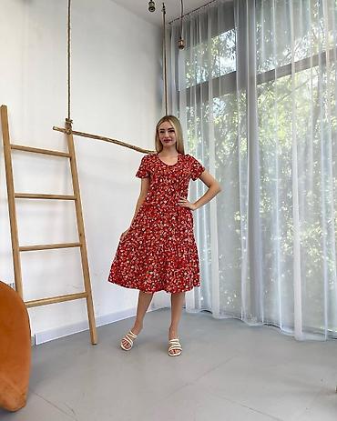 Повседневные платья: Повседневное платье, Турция, Лето, Длинная модель, Хлопок, Турецкое, Все размеры — 6