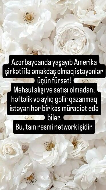 mingəçevir vakansiya 2023: Onlyan biznes məhsul satmadan həftəlik və aylıq gəlir sistem. Yalnız
