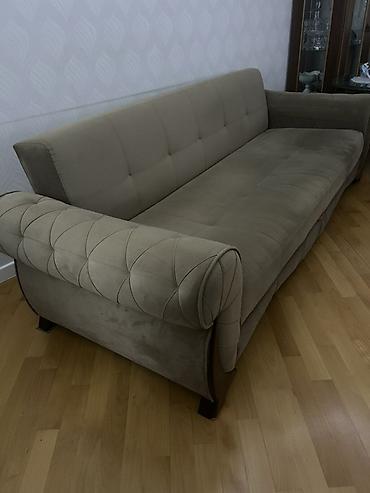 Divanlar: Mebel: 3 nəfərlik geniş divan - Rəng: açıq qəhvəyi/bez - Material — 3