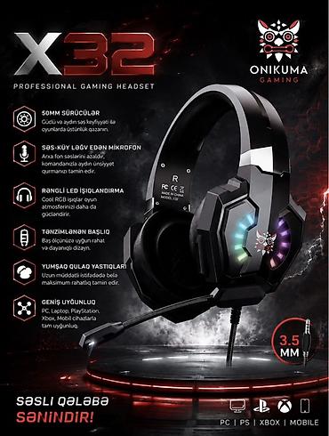 msi noutbuk: Onikuma X32 peşəkar gaming qulaqlığı oyun zamanı güclü səs, rahat — 1