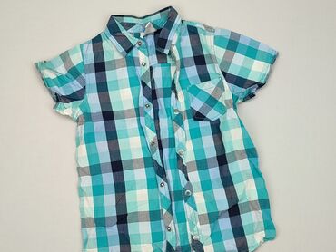 Shirts: Shirt 8 years, condition - Good, pattern - Cell, color - Light blue