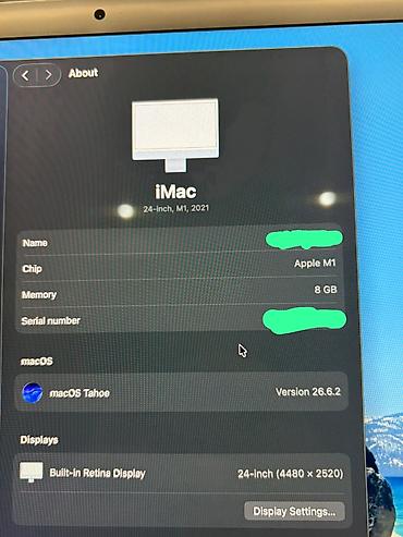 ipad mini 6 64gb: Apple iMac 24” M1 (2021) satılır. Kompüter hədiyyə olunub və çox az — 5