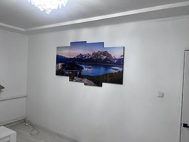 Декор жана интерьер: Модульная картина на холсте: панорамный горный пейзаж с озером на — 3