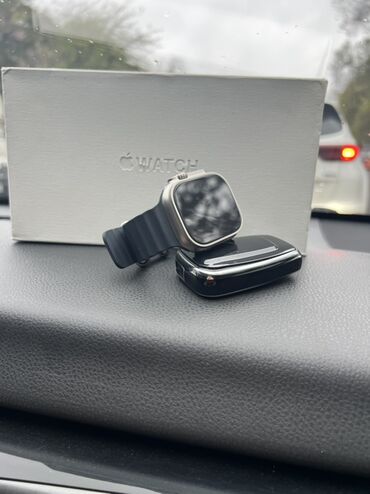 чехол на х: Apple Watch (серия Ultra 1/квадратный корпус из титана) с черным