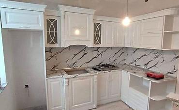 Sifarişlə mətbəx mebeli: Sifarişlə mətbəx dəsti, Özü çəkən petlələr, MDF, Kredit yoxdur, Pulsuz çatdırılma, Rayonlara çatdırılma — 9