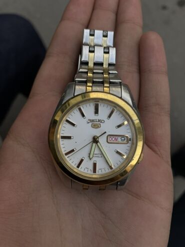casio часы: Seiko 5 Automatic, классическая двухцветная модель на стальном